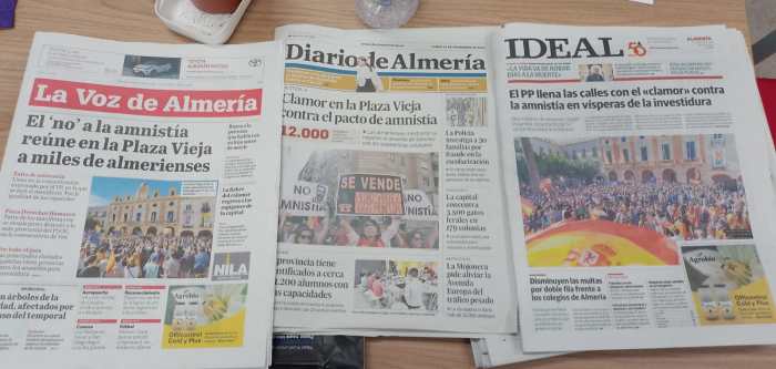 LA PRENSA DE ALMERÍA APOYA LA FACHA-MANI E INVISIBILIZA EL GENOCIDIO EN&nbsp;PALESTINA.